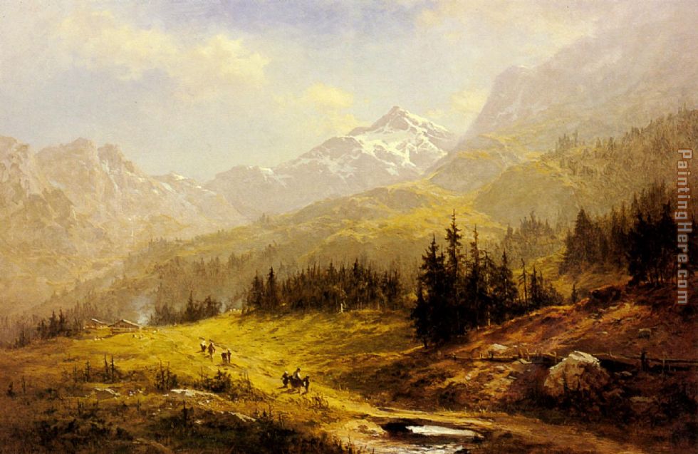 The Wengen Alps Morning In Switzerland painting - Benjamin Williams Leader The Wengen Alps Morning In Switzerland art painting